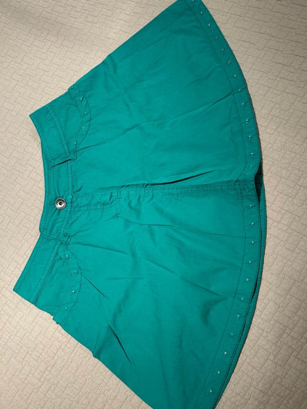 Moschino Green Mini Skirt with Stud Trim
